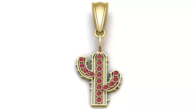 Cute Cactus Pendant 3D Printable Model