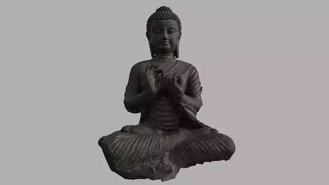 buddha sculpture statue hi poly
