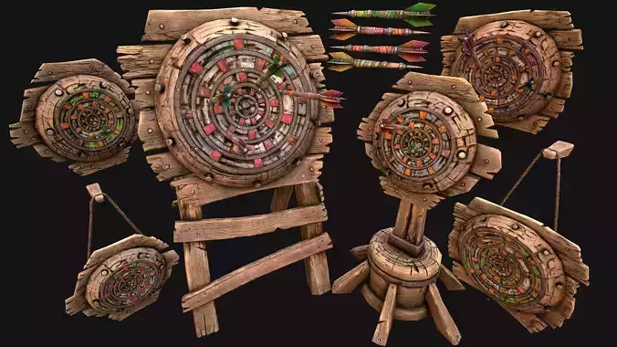 Darts and Dart Board Shooting Range Target Set