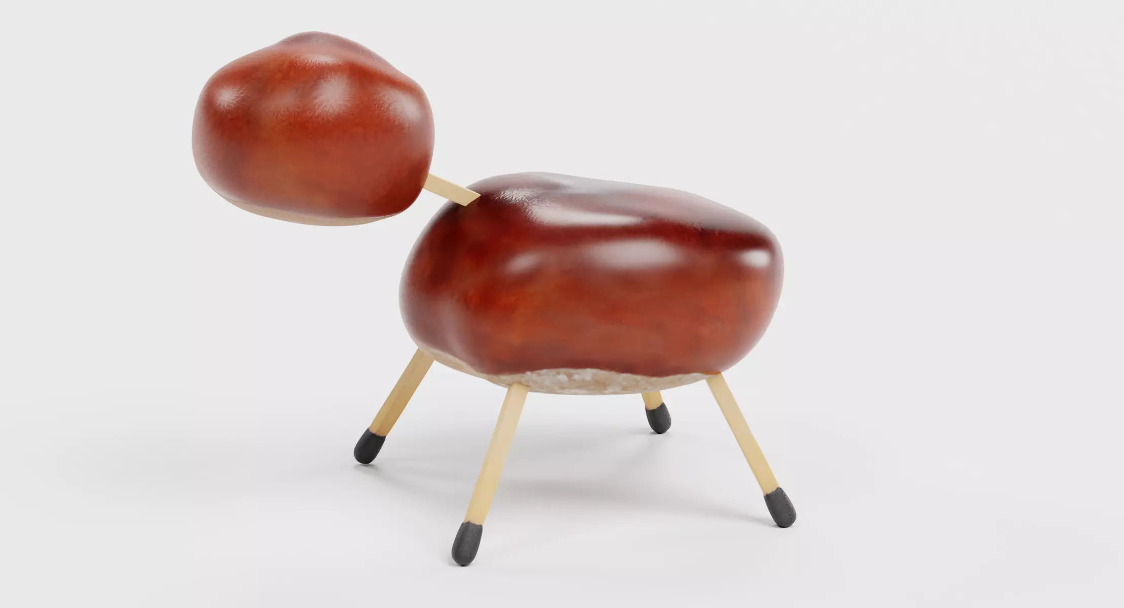 Chestnut Animal V1 - Traditional Autumn Craft Decoration 3D model