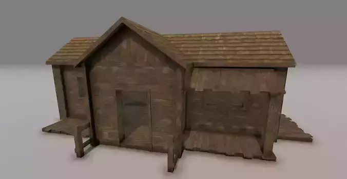 PSX - PS1 - Wooden Cabin - Modular - Low Poly