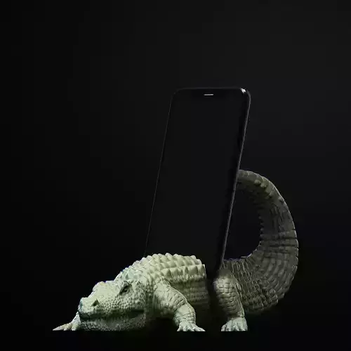 Crocodile Mobile Holder 3D Printable STL File