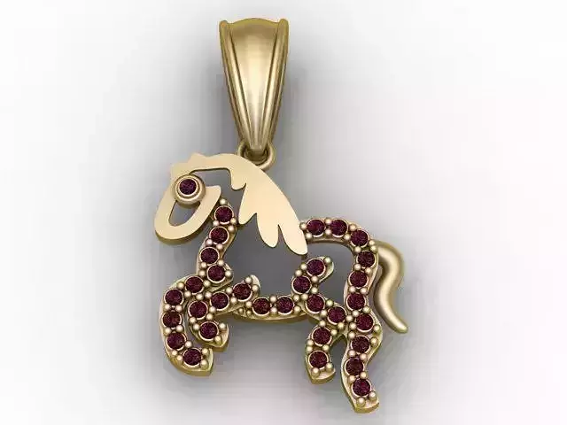  Golden Horse Pendant 3D Printable Model