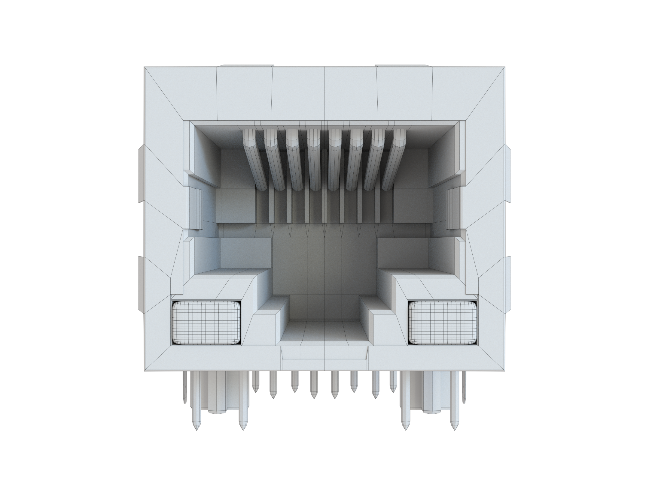 Ethernet socket 3D model_1