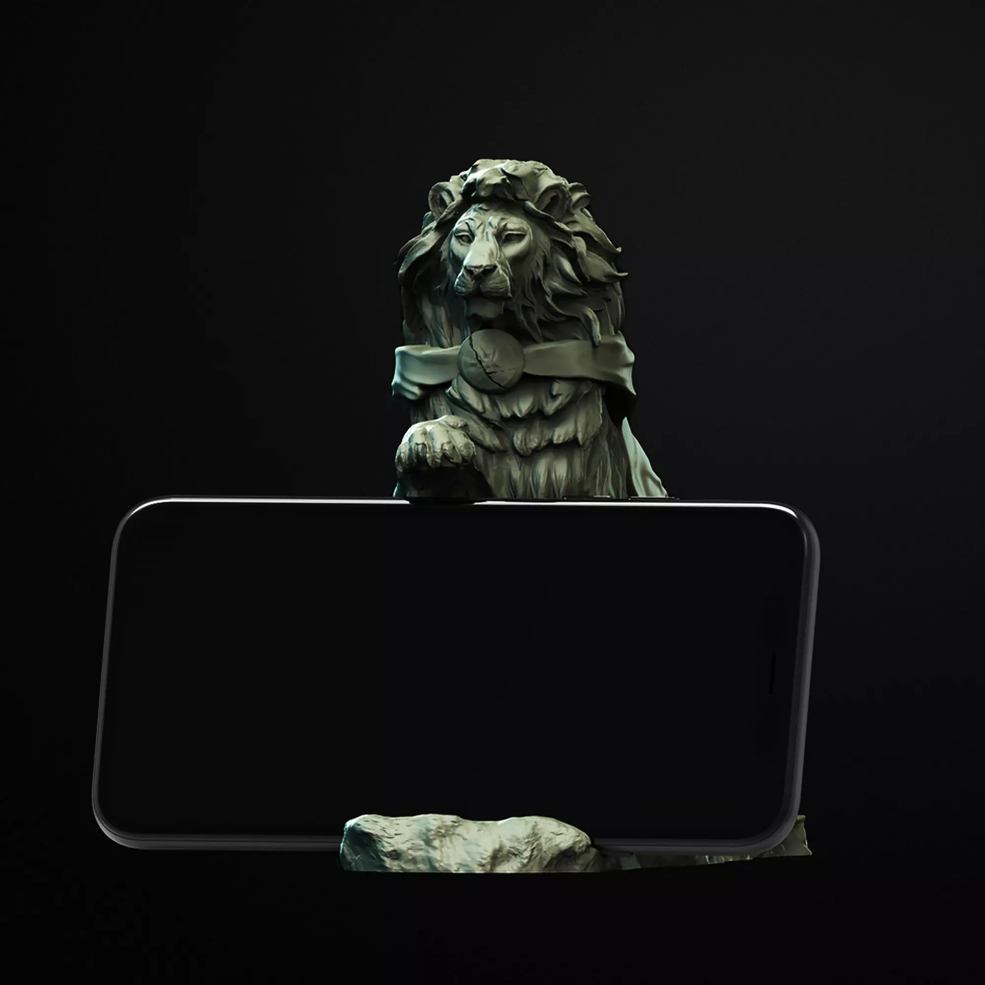 Lion Mobile Holder 3D Printable STL File 3D print model