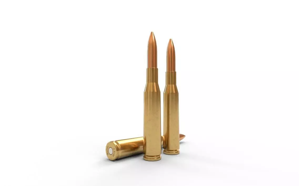 65x58mm Mauser Ammo Low-poly 3D model