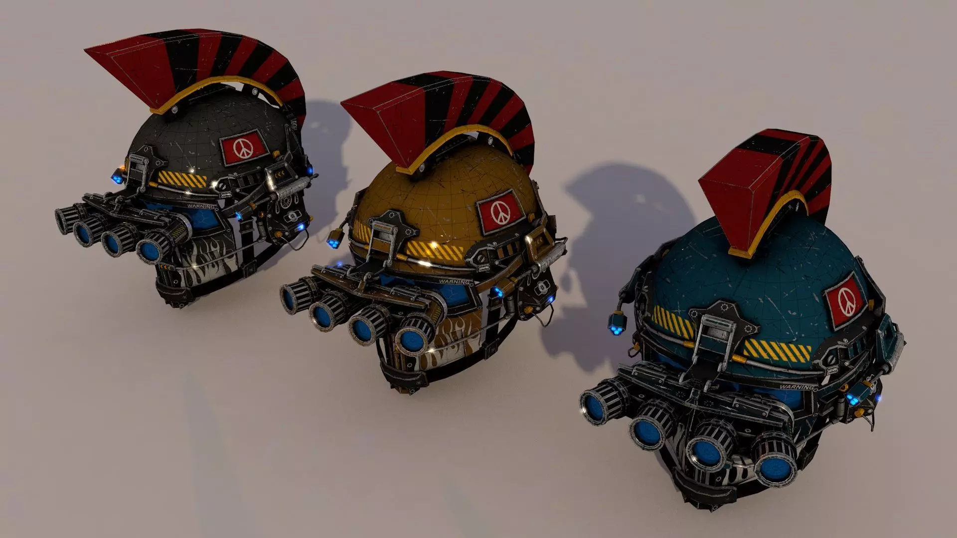 Military Modular Helmet Low-poly 3D model