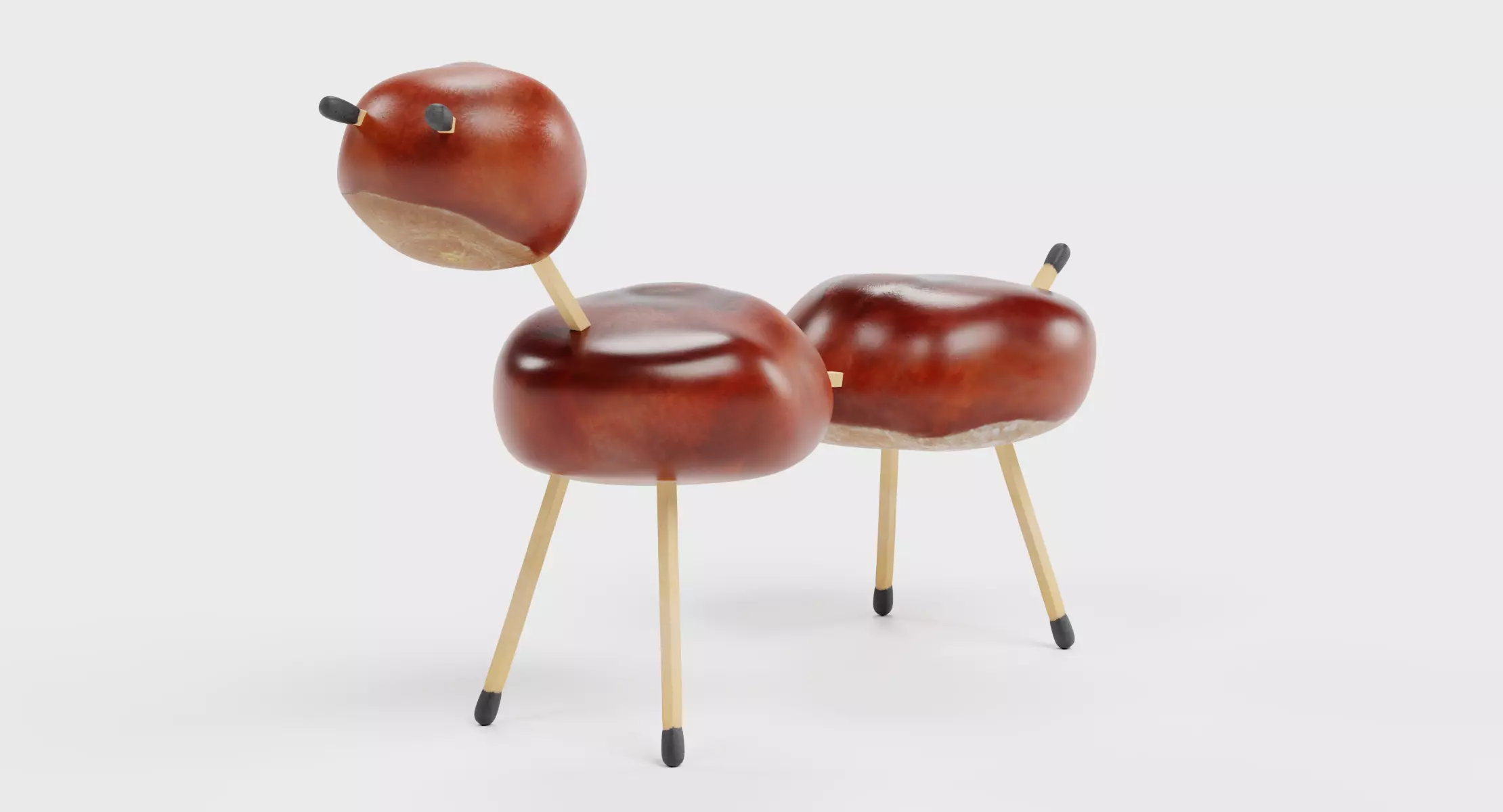 Chestnut Animal V4 - Traditional Autumn Craft Decoration 3D model