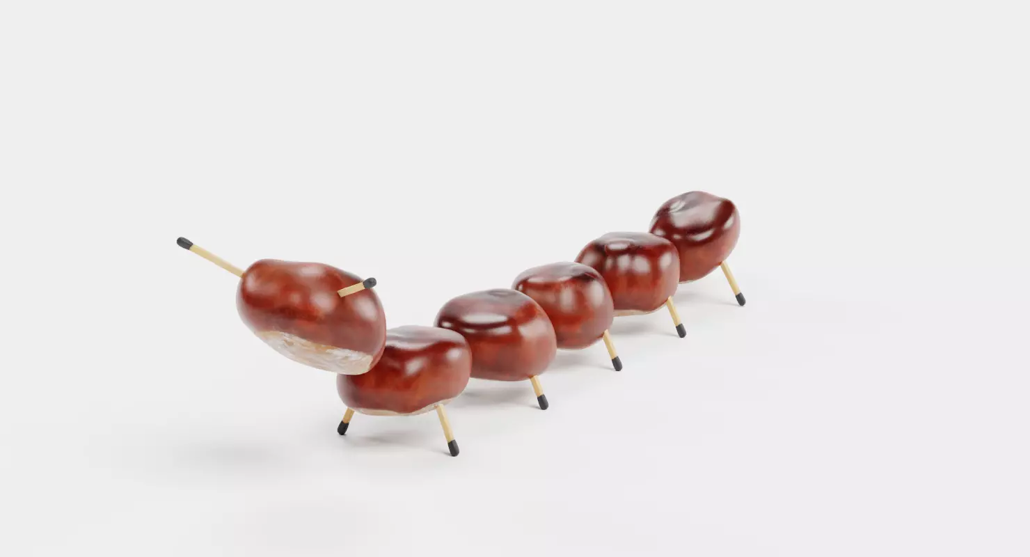 Chestnut Animal V5 - Traditional Autumn Craft Decoration 3D model
