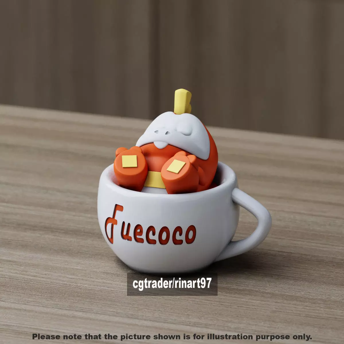 Fuecoco chill cup 3D print model