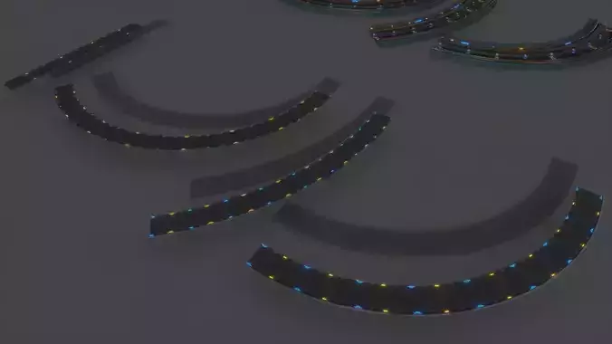 Sci-fi Platform Road Pack Low-poly 3D model 6