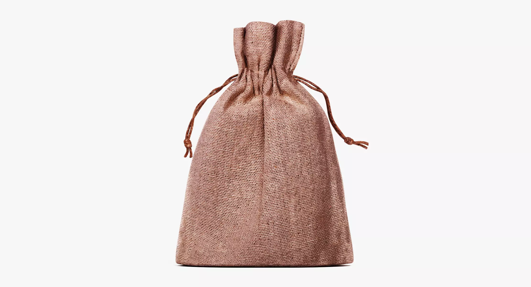 Jute Bag V2 - Filled Burlap Drawstring Pouch 3D model