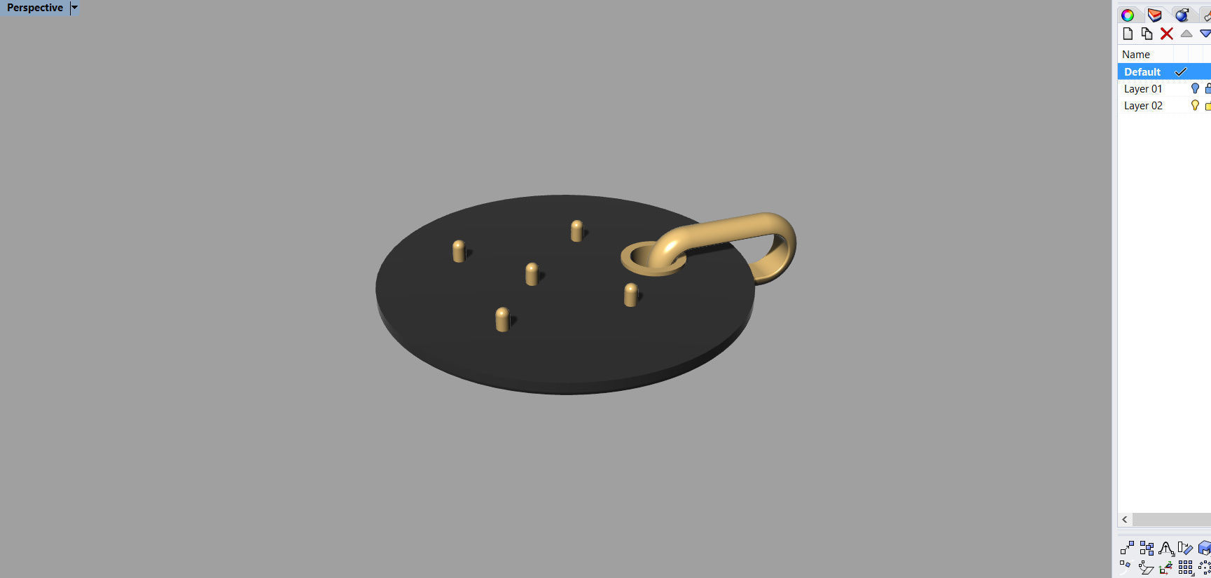 M Pendant letter in gold and silver 3D print model_8