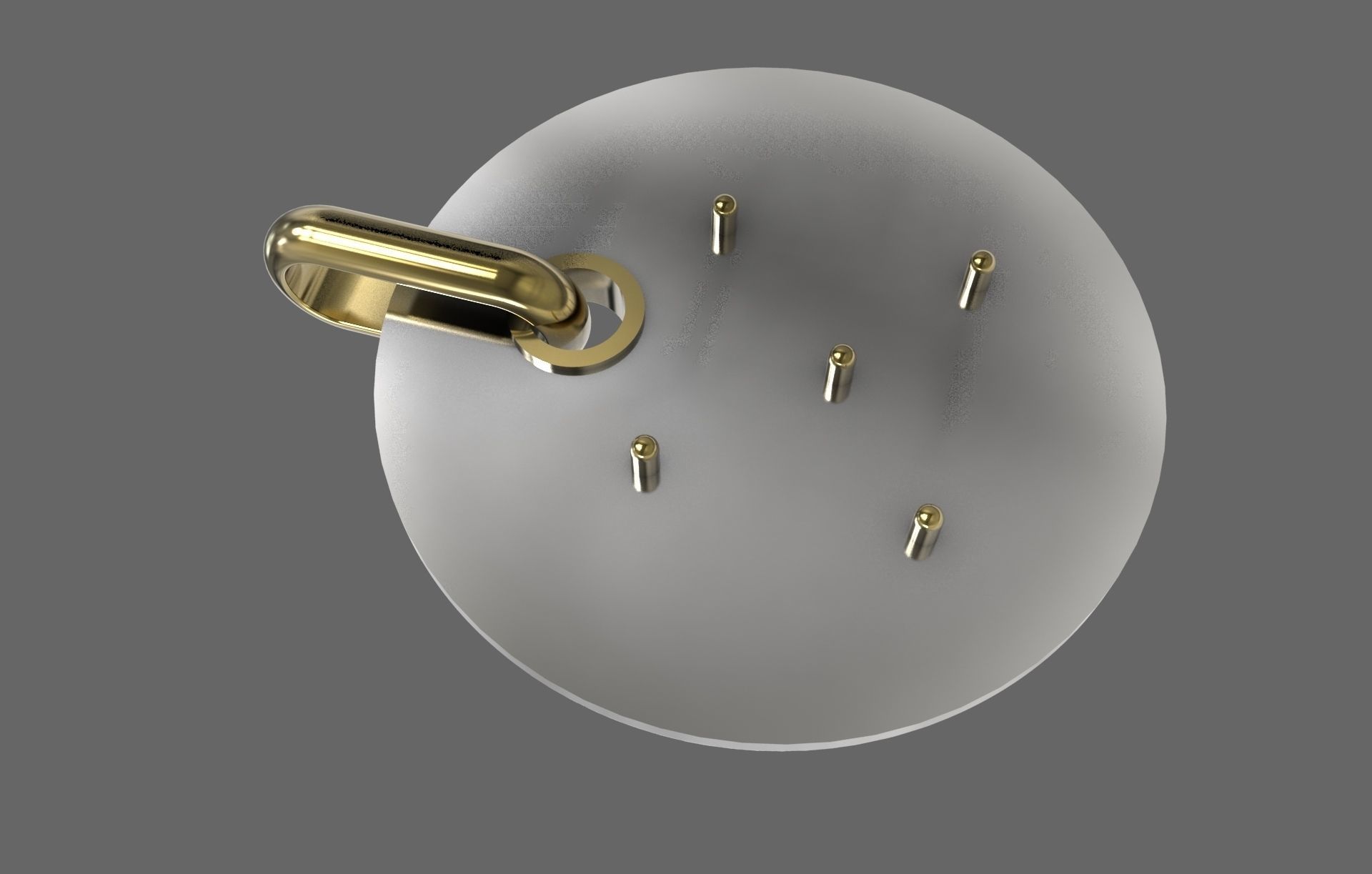 M Pendant letter in gold and silver 3D print model_5