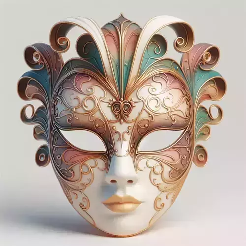 2993  Venetian Carnival Mask Color 3D Model  magic