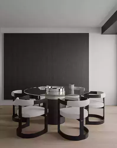 Modern minimalist living room 3D model 7