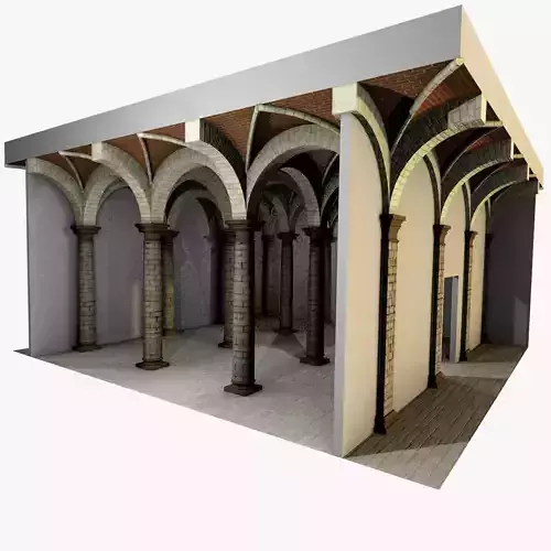 Vaulting 3-2  Romanic  500cm spaced  thin arches and thick curbs