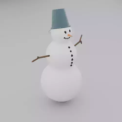 Snowman for winter 3d scene in game in animation and other