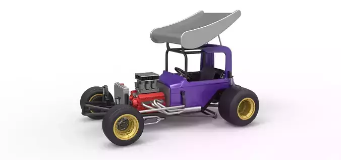 Vintage Winged Supermodified stock car for Dirt Scale 1 to 25