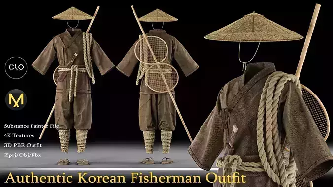 Authentic Korean Fisherman Outfit With 4k Textures