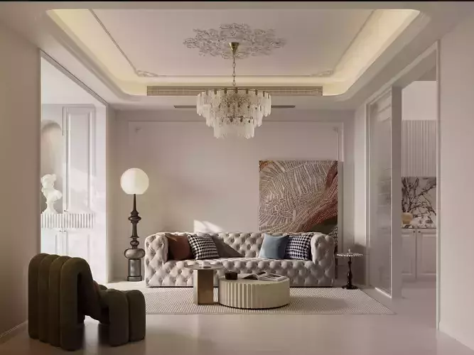 Modern French-style living room