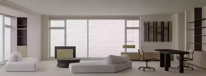 Modern minimalist apartment 3D model 2