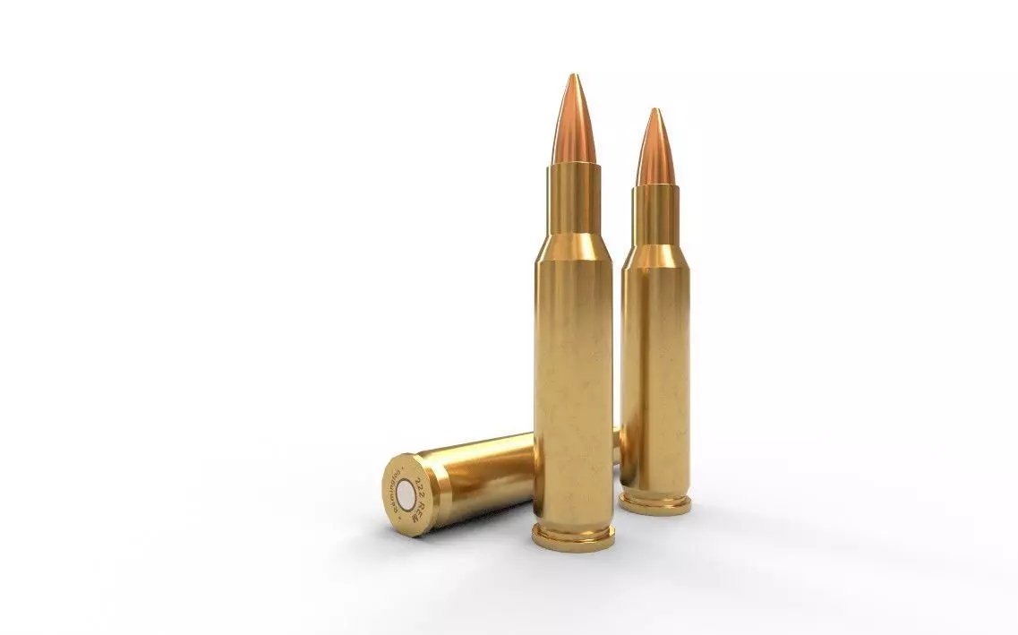 222 Remington Ammo Low-poly 3D model