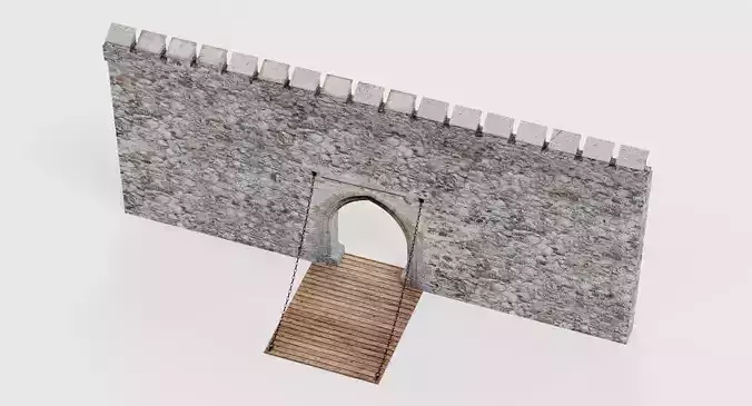 Medieval Gate - Architectural Prop for Modular Building 3D model 5