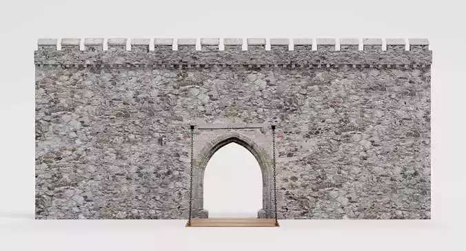 Medieval Gate - Architectural Prop for Modular Building 3D model 2