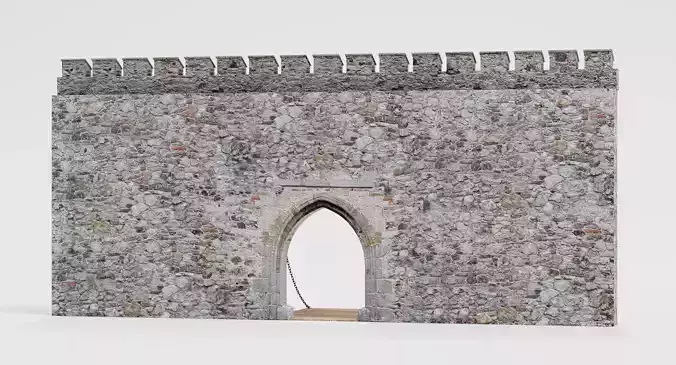 Medieval Gate - Architectural Prop for Modular Building 3D model 4