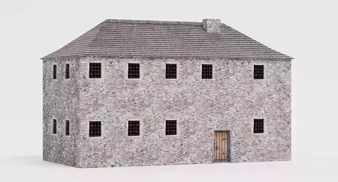 Medieval House - Architectural Prop for Modular Building 3D model 6