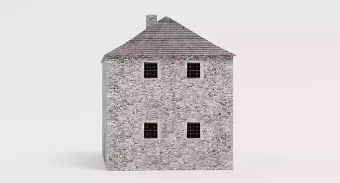 Medieval House - Architectural Prop for Modular Building 3D model 4