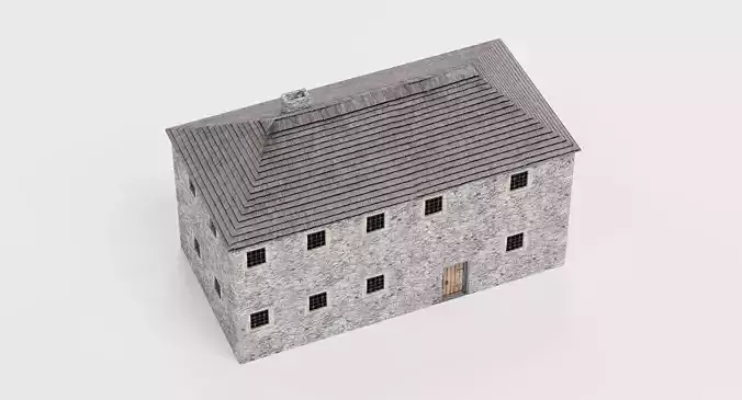 Medieval House - Architectural Prop for Modular Building 3D model 7