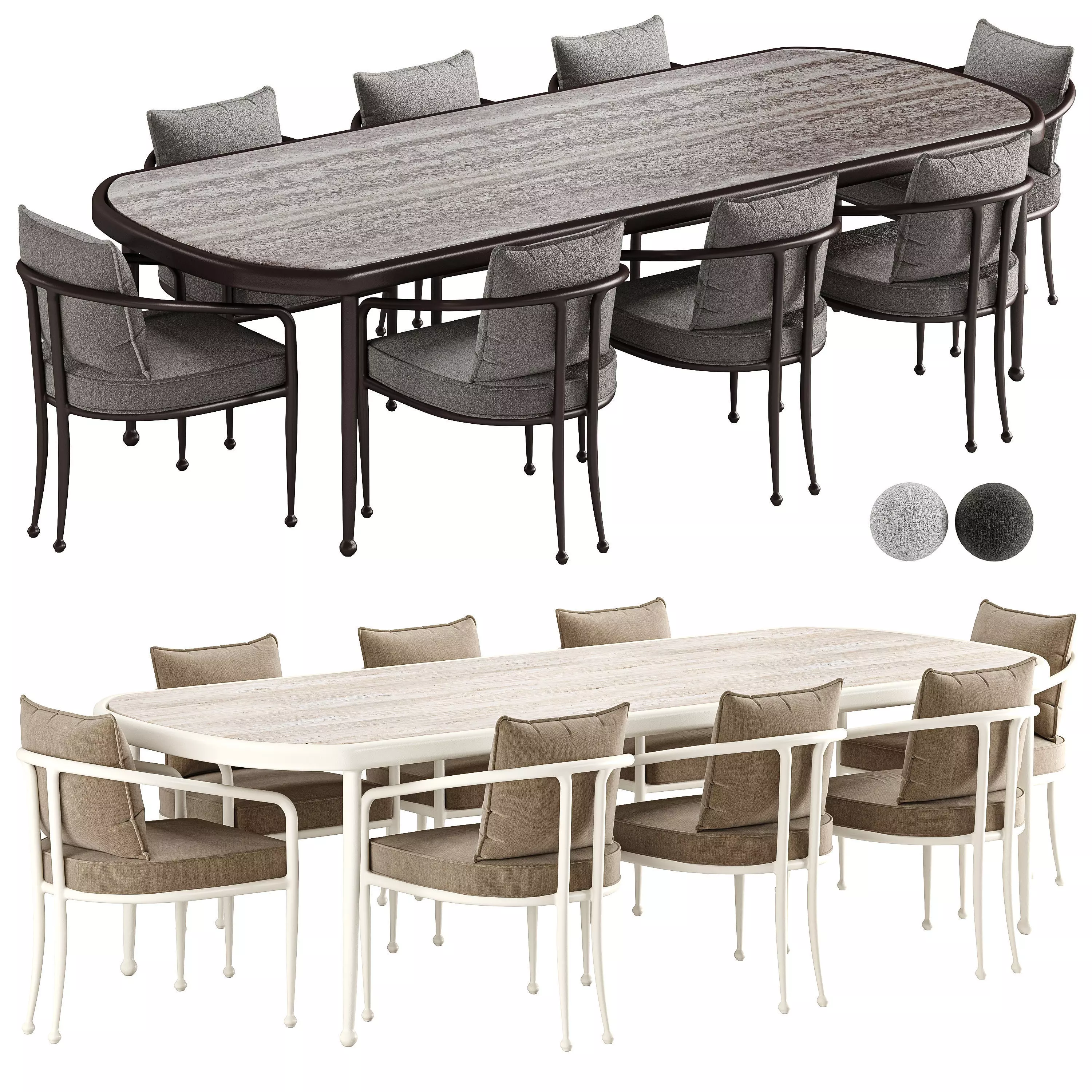 Andre Dining Chair and Table 3D model