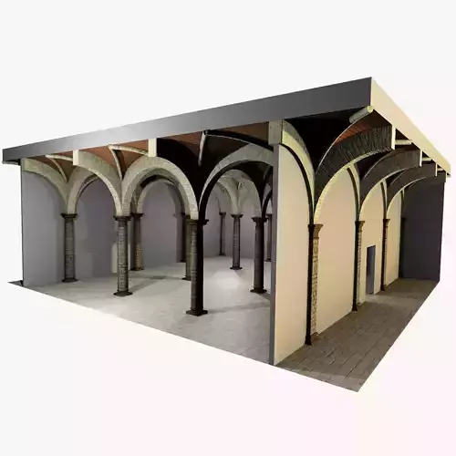 Vaulting 3-5  Romanic 750cm spaced  thick arches and thick curbs