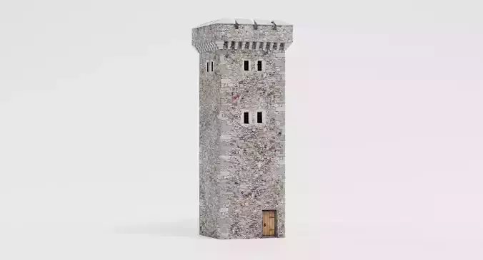 Medieval Set - Modular Castle Building 3D model 6