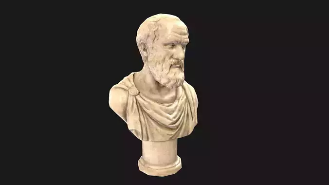 Roman Marble Bust 3D Model Game-Ready 