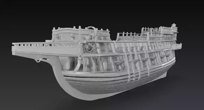 Royal Galleon Ship - Historical War Vessel 3D Model