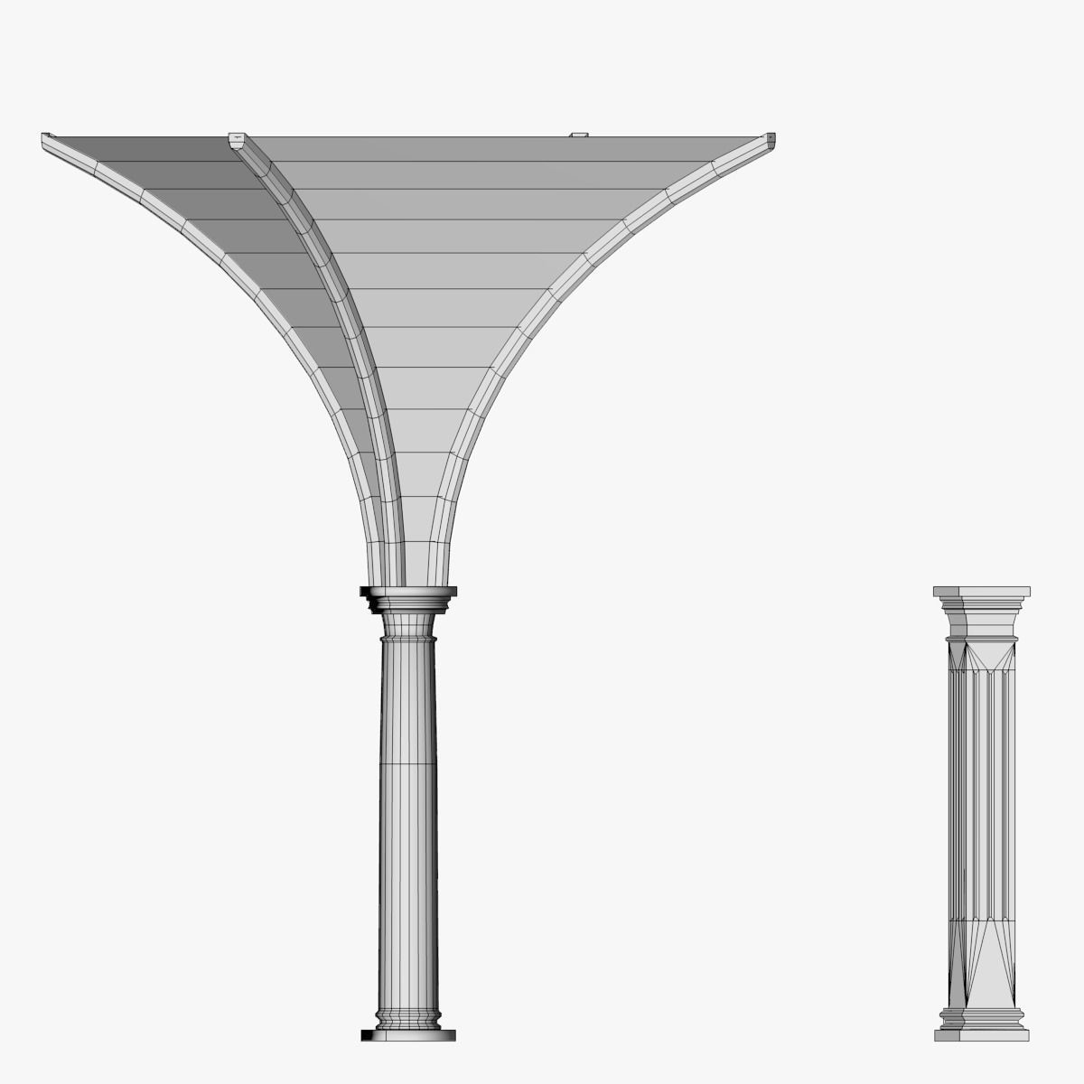 Vaulting 4-3 Renaissance 750cm spaced with thick curbs Low-poly 3D model_3