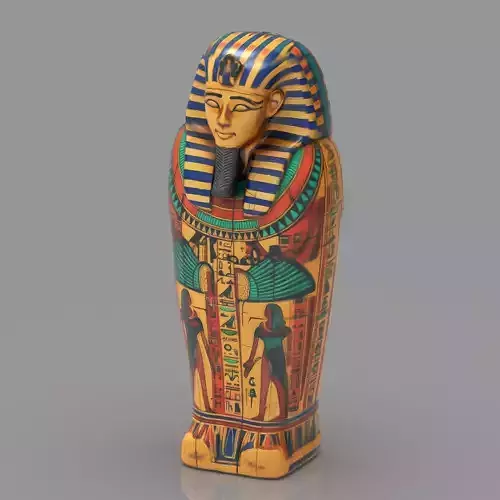 Ancient Egyptian Sarcophagus Low Poly PBR 4K Game Ready
