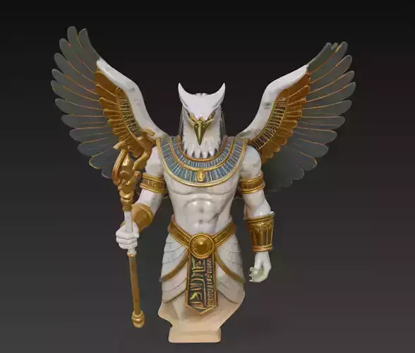 Horus the Royal Guardian - Egyptian Falcon Deity 3D Model
