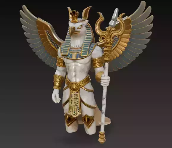 Horus the Sun Falcon - Egyptian Sky God 3D Model