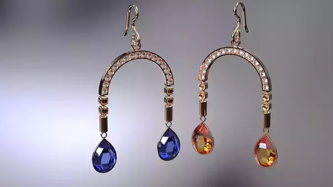 Jewelry Earrings diamond pear woman fashion stl water