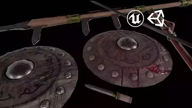 Ancient Chinese Weapon Pack - Han Dynasty Warfare Set Game Ready