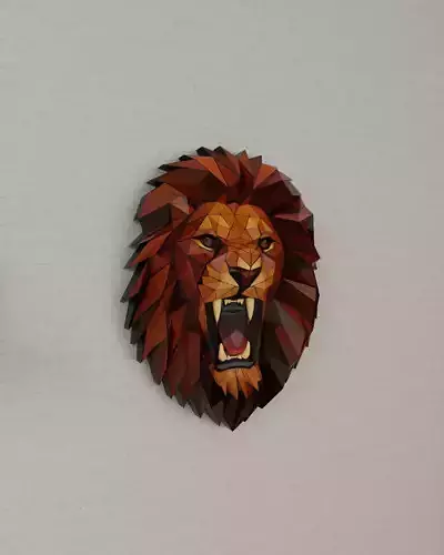 Polygonal  Lion Wall Art