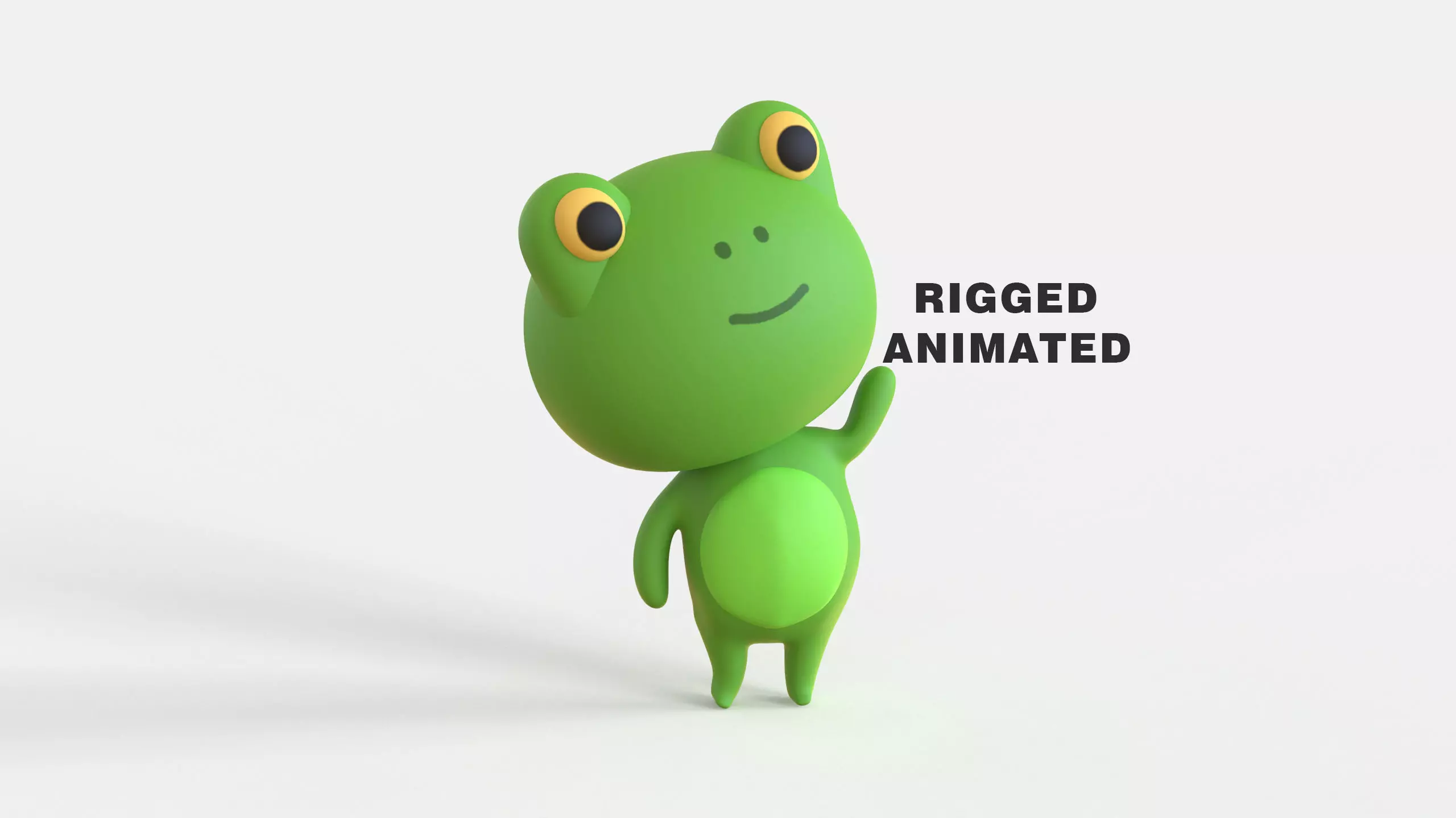 Little Funny Frog Animated Low-poly 3D model