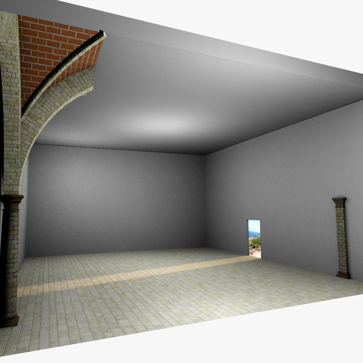 Vaulting 4-5 Renaissance 750cm spcd thick arches and thick curbs Low-poly 3D model_4