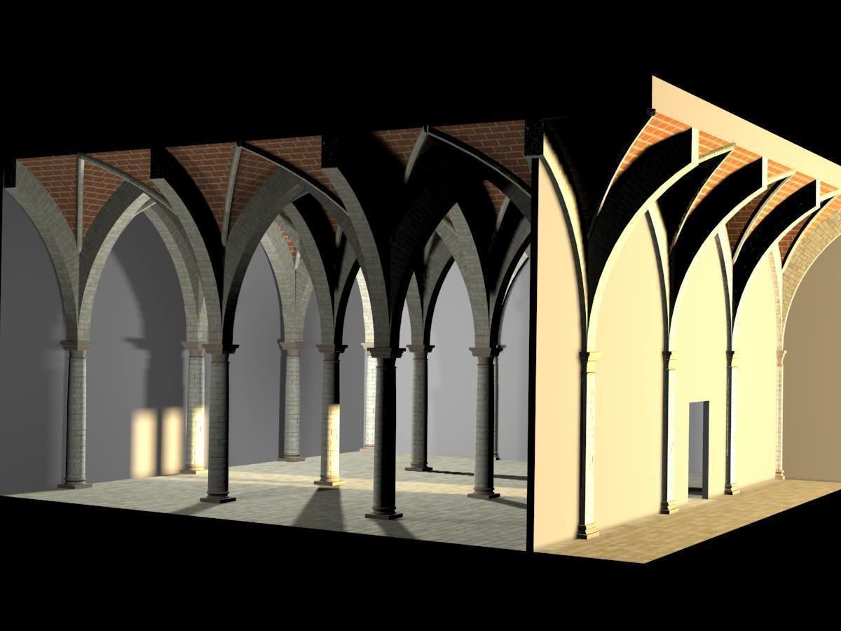 Vaulting 4-5 Renaissance 750cm spcd thick arches and thick curbs Low-poly 3D model_6