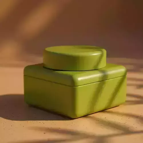 Modern Green Cosmetics Box Packaging and Product Display