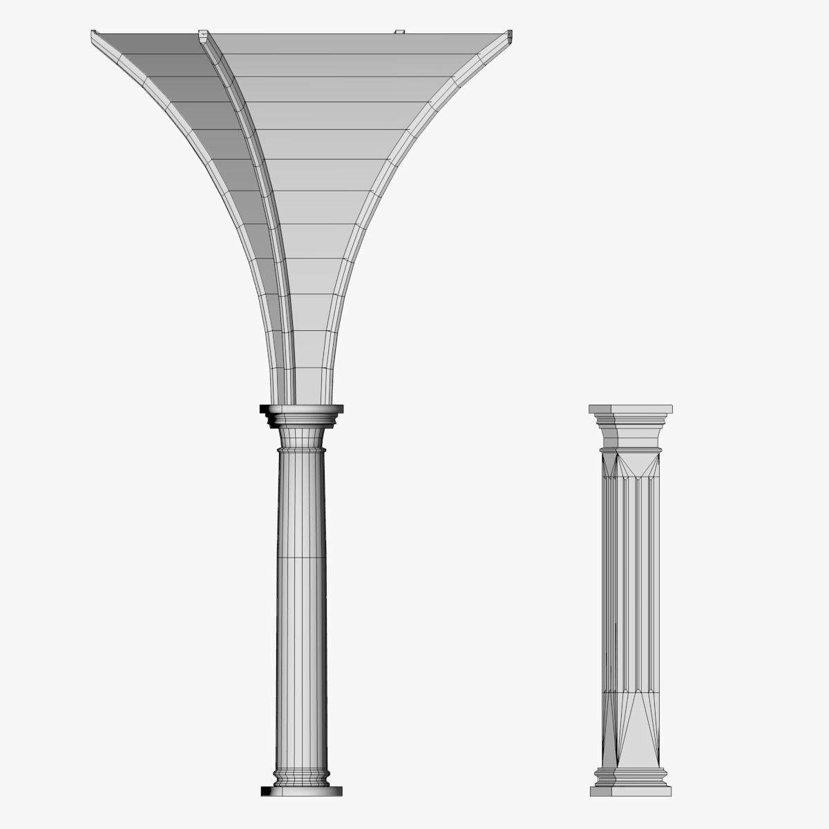 Vaulting 5-1 Gothic 500cm spaced with thick curbs Low-poly 3D model_3